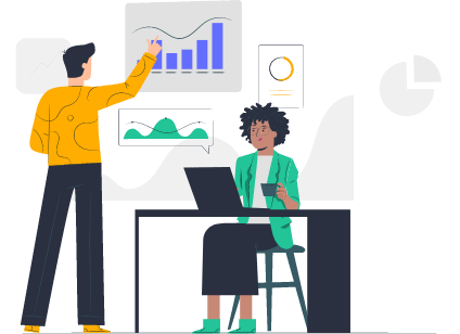 Man looking at chart illustration